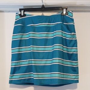 Ladies Teal Striped Jofit Golf/Tennis Skirt/Skort